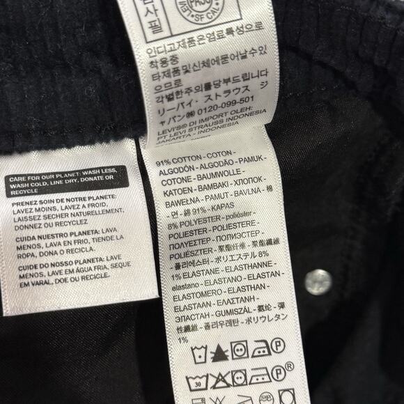 Levi’s 721 High Rise Skinny Pants Black Corduroy Size 32 Stretch Fit Womens - Picture 5 of 8